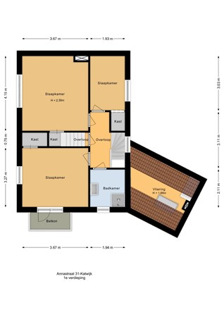 Floorplan - Annastraat 31, 2225 NR Katwijk